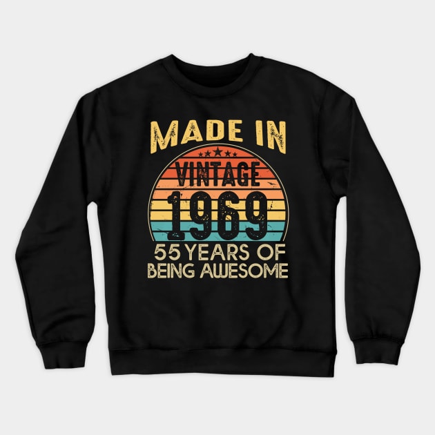 T4691969 Vintage 1969 55 Years Old Being Awesome Crewneck Sweatshirt by shattorickey.fashion